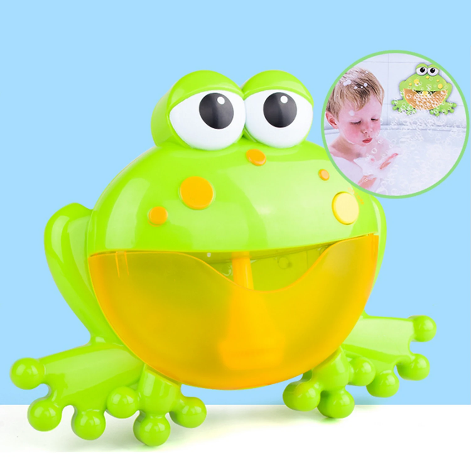 Cute Funny Frog Shape Music Bubble Maker Machine Blower Toy with Songs for Children Kids Baby Showers Swimming Pool Bathtub Gift