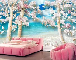 Beibehang papel росписи красивый элегантный романтический Магнолия behang цветы HD обои ТВ фоне обои для гостиной