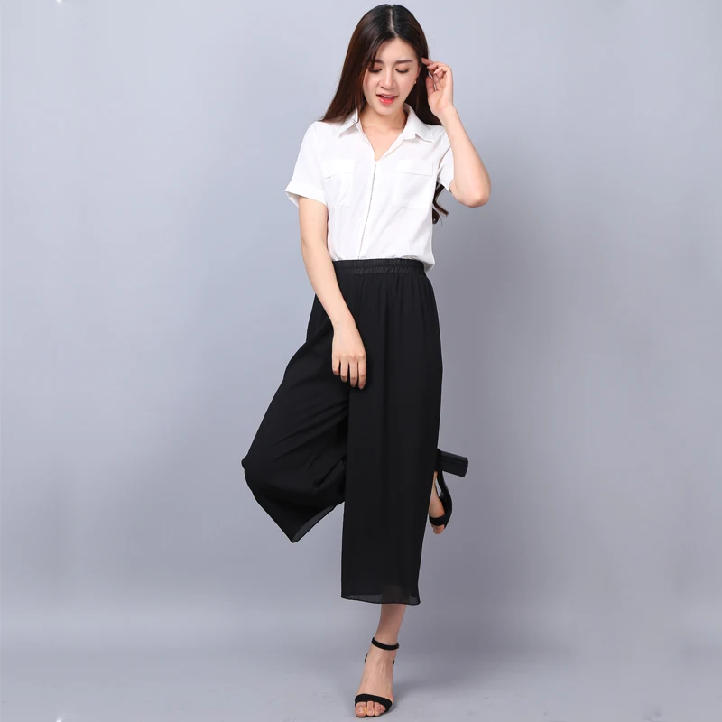 

Bilayer chiffon net yarn splicing was thin female harem pants pants culottes pants collapse High waist wide leg pantyhose