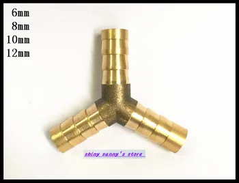 

15Pcs/Lot 3 ways 8mm BSP Y Hose Barbed Connection Pipe Brass Coupler Adapter