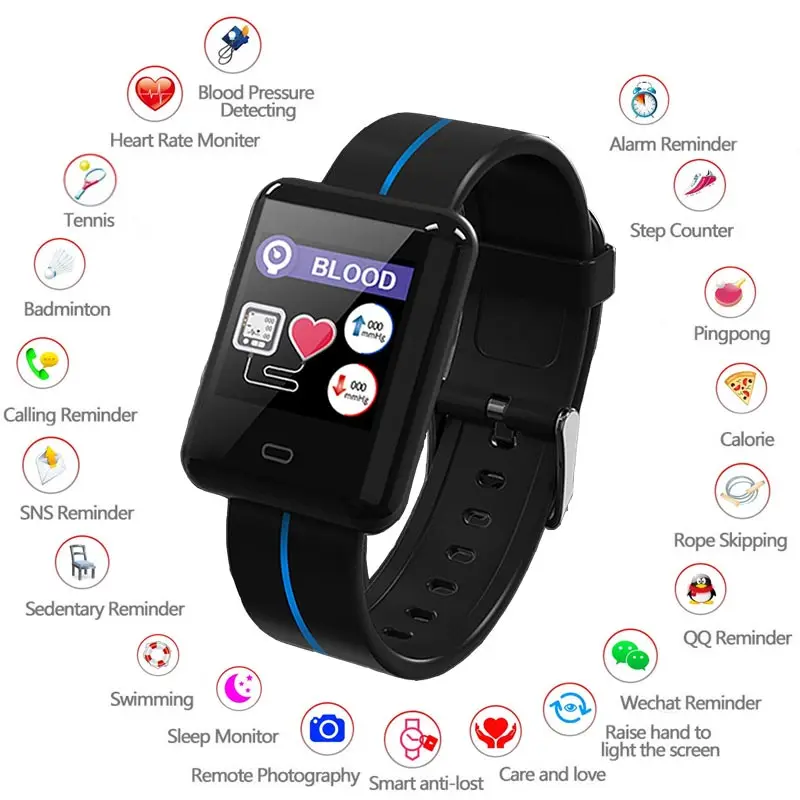

New 1.3 Color Screen Smart Bracelet F5 HD Large Screen Heart Rate Blood Pressure Pedometer Waterproof