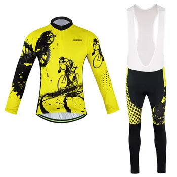 

Men's GEL Breathabkle Collar riding Cycling Jersey Outdoor Sports Cycling Bicycle Clothes MTB Bike Long Sleeve Cycling Clothing