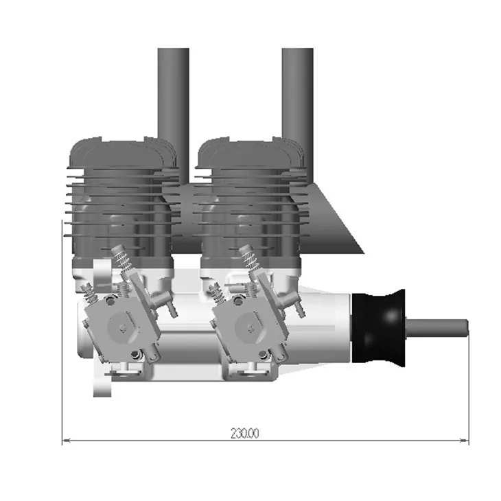 DLA64-INLINE CNC обработанный встроенный бензиновый двигатель/бензиновый двигатель 64CC для самолет с газовым двигателем с двойные цилиндры