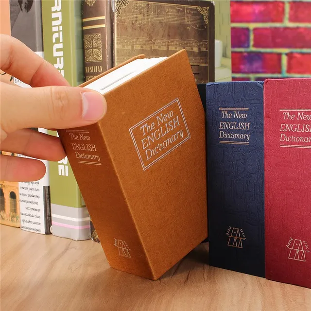 Small  Size Security Simulation Dictionary Book Case Home Cash Money Jewelry Locker Secret Safe Storage Box with Key Lock