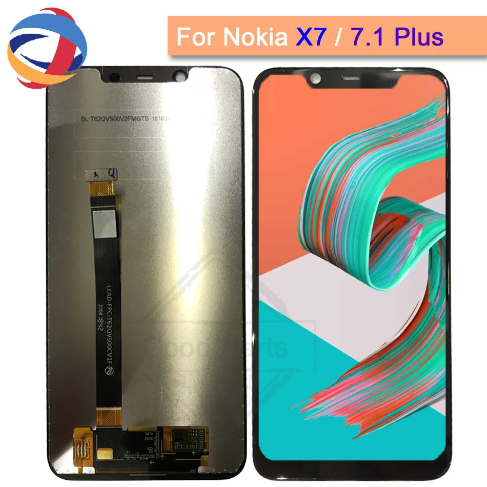 

New Black 100% Tested For Nokia X7 2018 LCD DIsplay Touch Screen Digitizer Assembly Replacement For Nokia 7.1 Plus LCD Screen