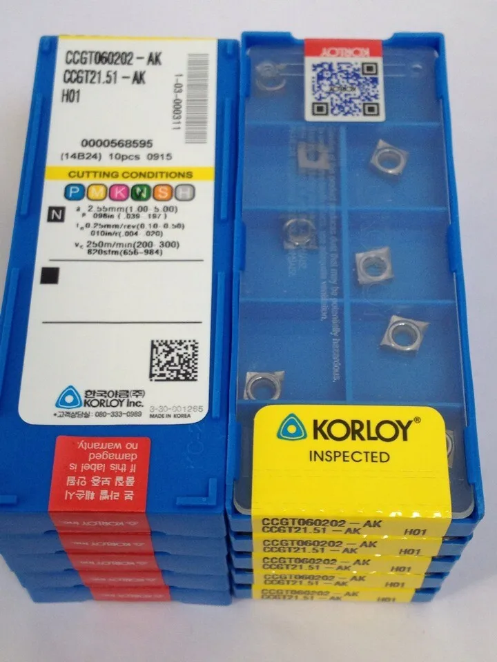 KORLOY CCGT060202 AK H01 Turning tools carbide Insert for aluminum From