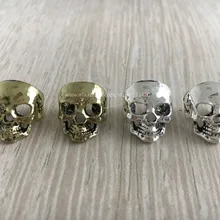 4 шт./упак. микс цвета: золотистый, серебристый футболка с изображением черепа и волос оплетка страх, дредлоки, для увеличения объема, бусины кольца для зажимов манжеты трубки Средства для укладки волос около 10 мм отверстие