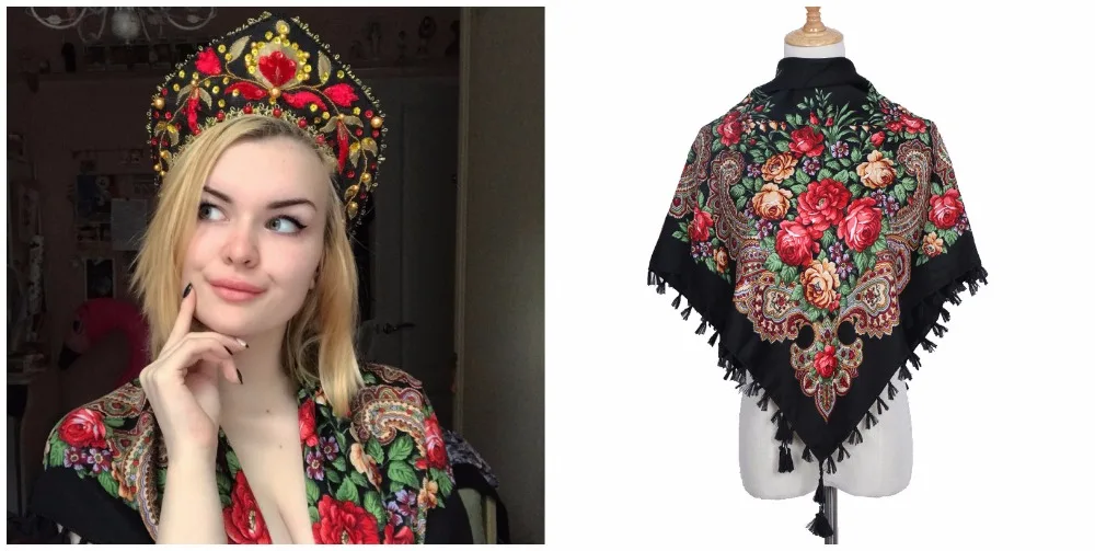 Россия новый квадратный модный декоративный шарф для женщин ручной работы кисточкой цветок Дизайн шарфы для одеяло шаль платок 90*90 см