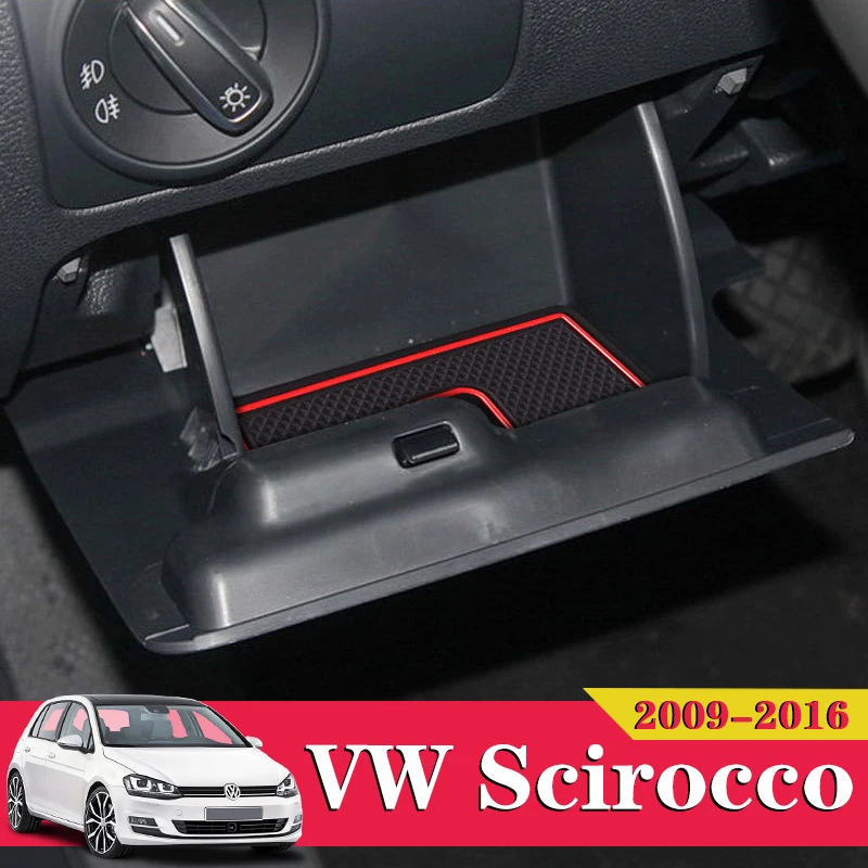 Для VW Volkswagen Scirocco 2009-2016 автомобиля Нескользящие межкомнатные двери ворота шлифовальные маты чашка подставки паз коврики подушки автомобиля