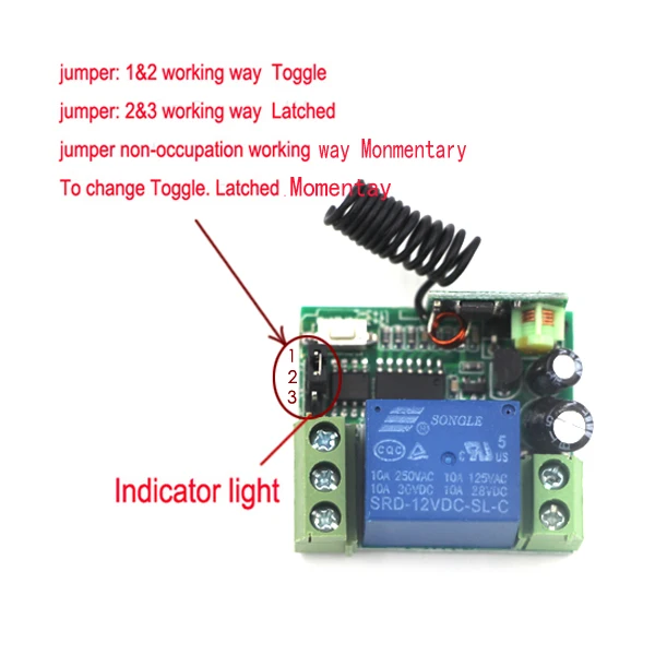 Беспроводной пульт дистанционного управления Переключатель системы 10A 1CH приемник реле настенный передатчик для световых ворот занавес мотор фиксированный код 315/433 МГц