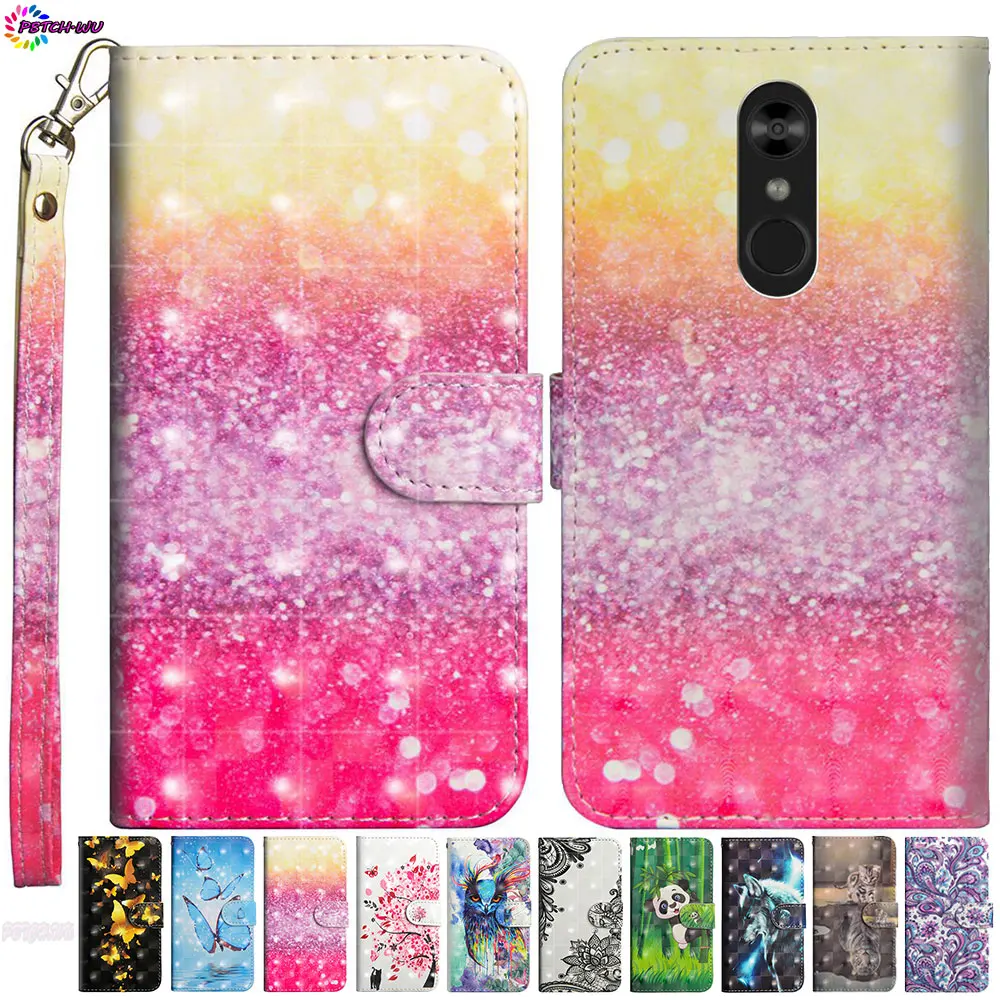 3D Painted Case For LG Q Stylus Q710NAW LMQ710NAW Phone Flip Wallet Cove For LG Q Stylus Plus LM-Q710NAW Stylo 4 Silicone Box