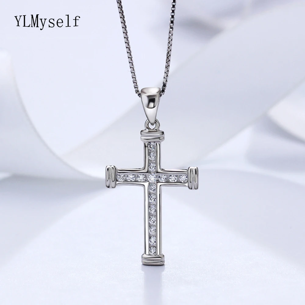 Christian cross design sterling silver pendant fast shipping necklace