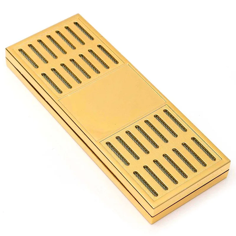 JX-LCLYL 1pc 165*60*15mm Gold Color Rectangular Tobacco Smoking Cigar Humidor Humidifier
