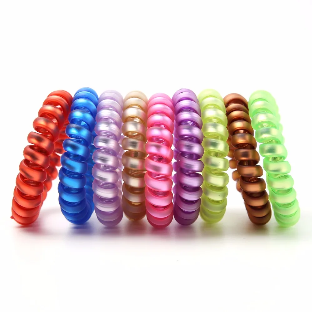 5PCS No Crease Scrub Coil Ponytail Hair Accessories Clear