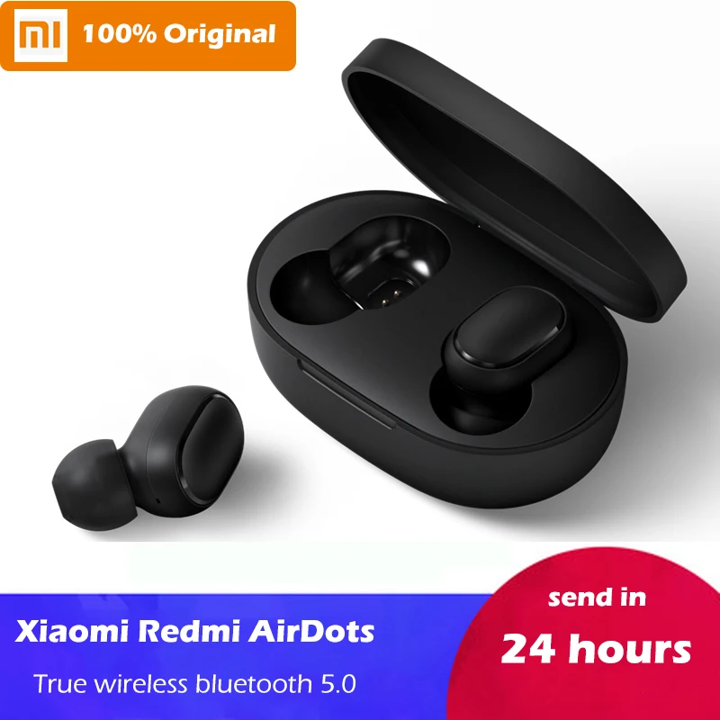 

100% Original Xiaomi Redmi AirDots TWS Mi True Wireless Bluetooth 5.0 Earphone DSP Noise Cancellation Headset Earbuds AI Control
