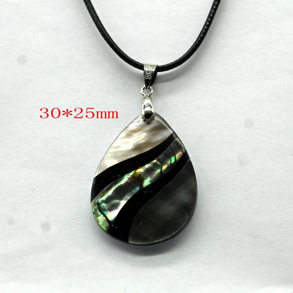 

Natural Abalone Shell Necklaces & Pendants Hexagon Stitching Flatback Colorful Shells Round Bead for Women DIY Jewelry