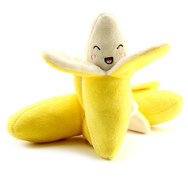 Mignon Pas Cher Banane Doux En Peluche Grinçant Petit Chien