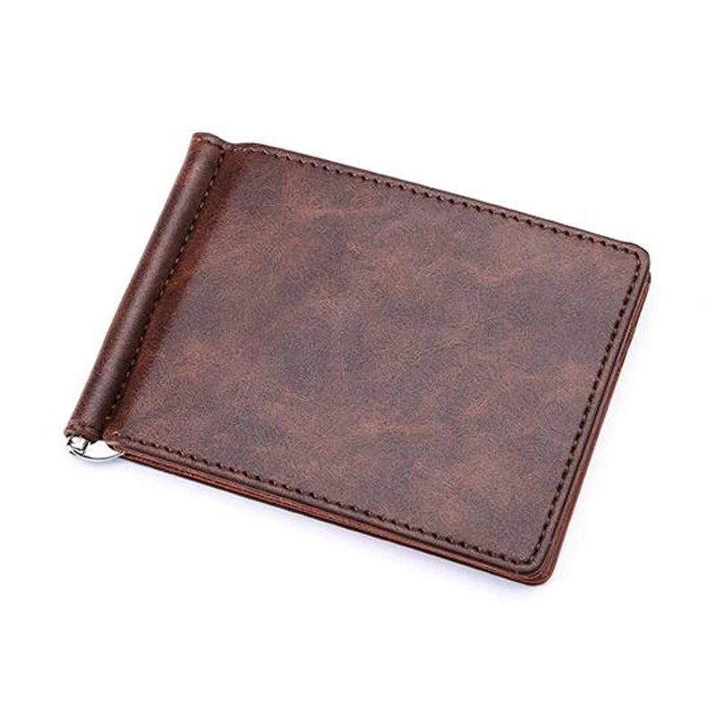 New Brand Solid simple Mini Men s leather wallet font b Money b font font b