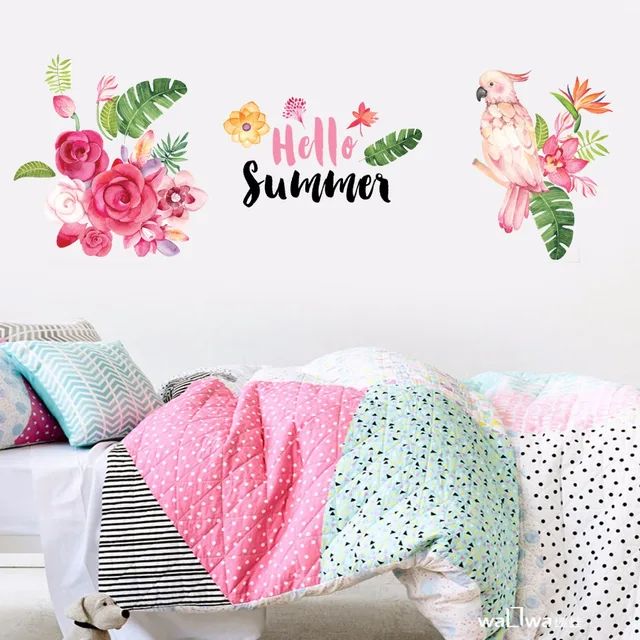 Special Offers Simulation Painted peony Parrot wall stickers Nordic style living room video wall bedroom dining room gardening decorative mural Special Offers Simulation Painted peony Parrot wall stickers Nordic style living room video wall bedroom dining room gardening decorative mural