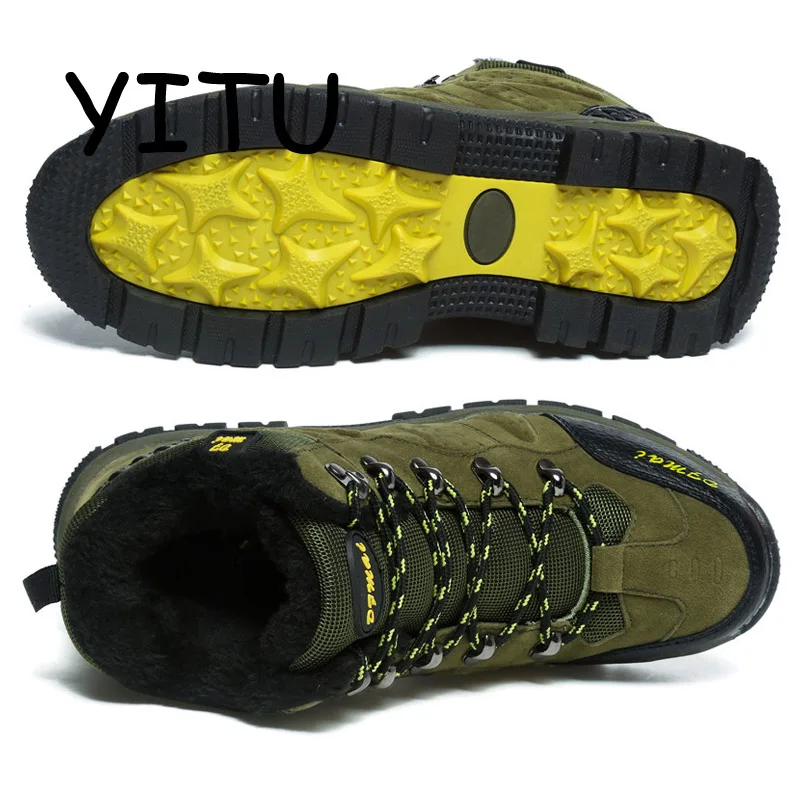 YITU Outventure замшевые кожаные мужские походные ботинки, уличные кроссовки, дышащая походная обувь, Охотничья горная обувь, водонепроницаемая