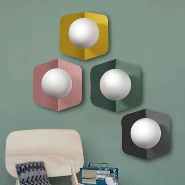 Nordic Moderno Colorato Applique Da Parete Lampada Da Parete In ... Nordic Moderno Colorato Applique Da Parete Lampada Da Parete In ...