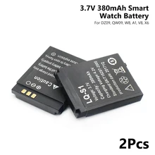 YCDC Top Quality Smart Watch Battery LQ-S1 3.7V 380mAh lithium Rechargeable Battery For Smart Watch DZ09 2Pcs 1pcs lot original rechargeable li ion battery 3 7v 380mah smart watch battery replacement battery for smart watch dz09 a1 v8 x6