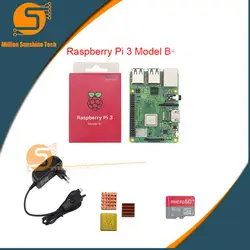 Малина pi 3B + + 16 ГБ + теплоотвод + 5 В 3A питания для Raspberry pi 3B + бесплатная доставка