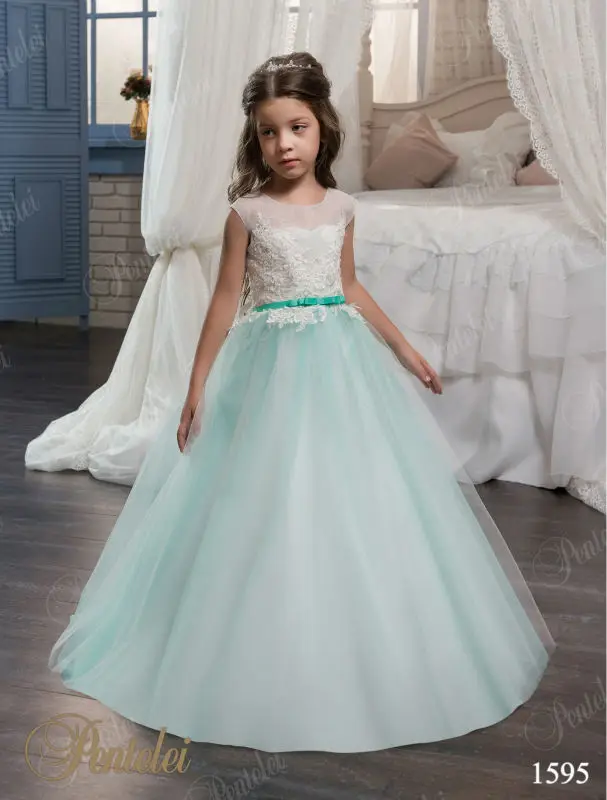 Dentelle Fleur Fille Robe De Fête Danniversaire De Mariage