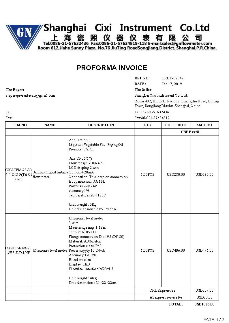 ORD1902042 Proforma with DHL express fee__1