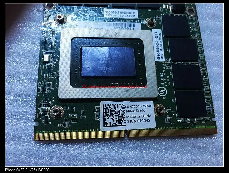 Для ноутбука DELL M6600 07CD45 7CD45 Q3000M 3000M N12E-Q1-A1 GDDR5 2G MXM 3,0 графическая плата видеокарта