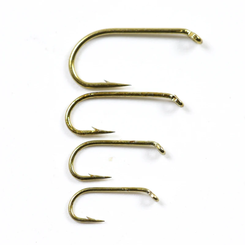 Bimoo 50pcs Fly Fishing Wet Fly Hook 2X Strong Wire Nymph Hook Bronze