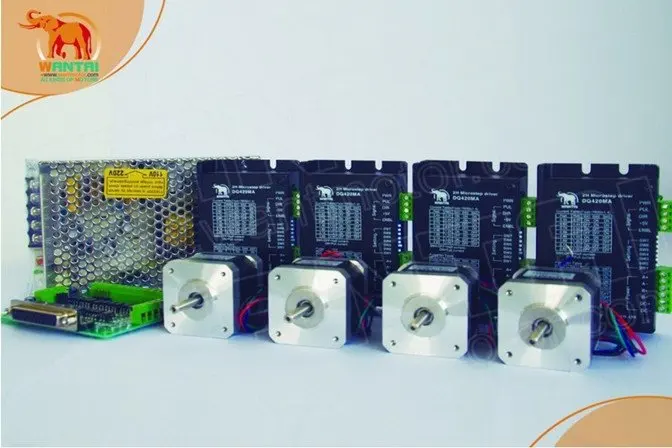 DE! Wantai 4 Ось Nema17 шагового двигателя 42BYGHW609 40 мм 1.7A 56oz-in+ драйвера DQ420MA 1.7A 36 V 128 Micro