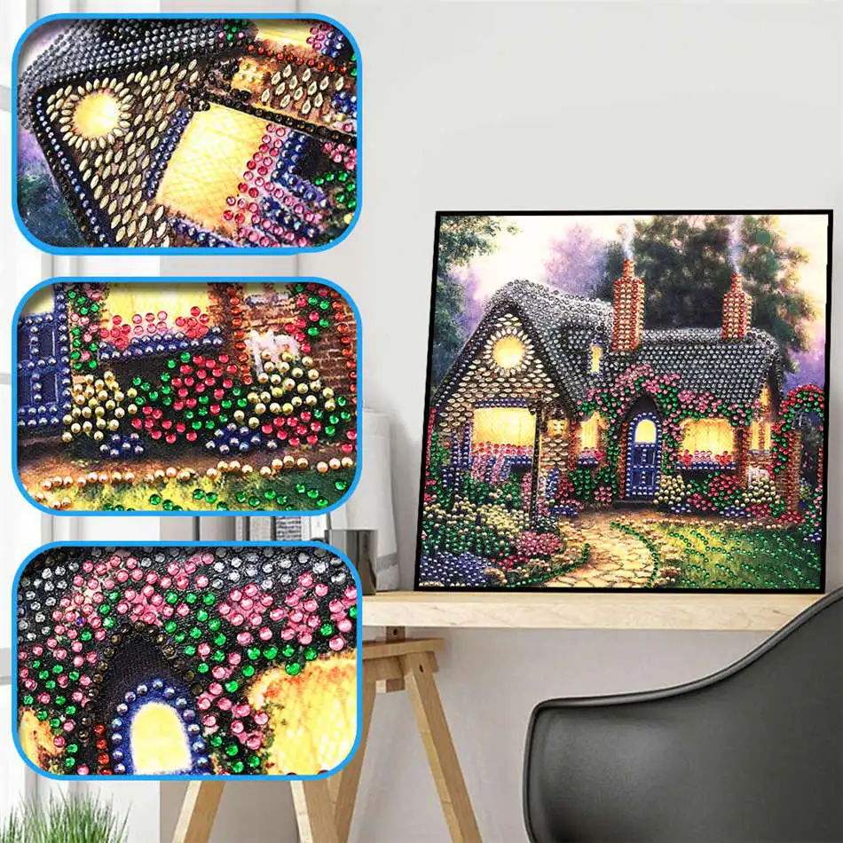 

Sashiko House Castle partial Drill Animals Diamond Painting Special Daimond accessories Diamond Embroider home decor