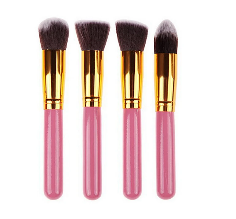

2017 new arrival LCBOX 4Pcs Large Pink/Gold Professional Makeup Cosmetic Powder Foundation kits smooth Blend Brushes Set