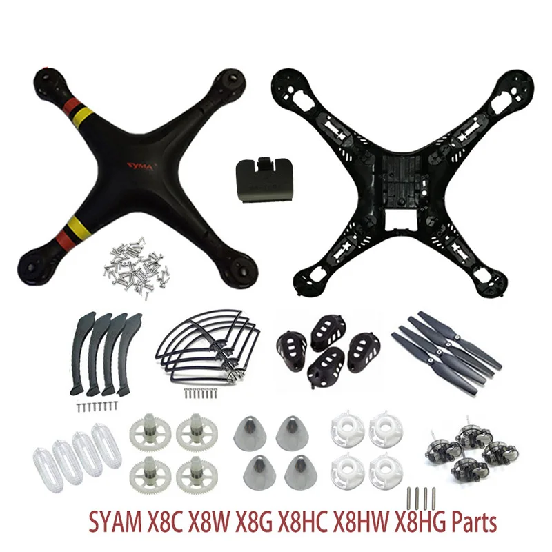 

SYMA X8/X8C/X8W/X8G/X8HC/X8HW/X8HG Plastic Parts Main Body Shell Cover And Gear Propeller Protective Frame Landing Gear ect.