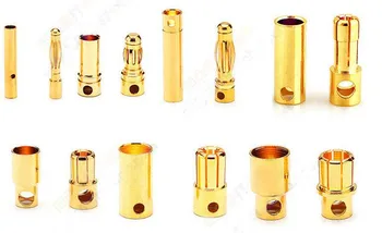 

5pairs Gold Tone Metal RC Banana Bullet Plug Connector Male+Female 2.0/3.5/4.0/5.0/5.5/6.0/6.5/8.0mm