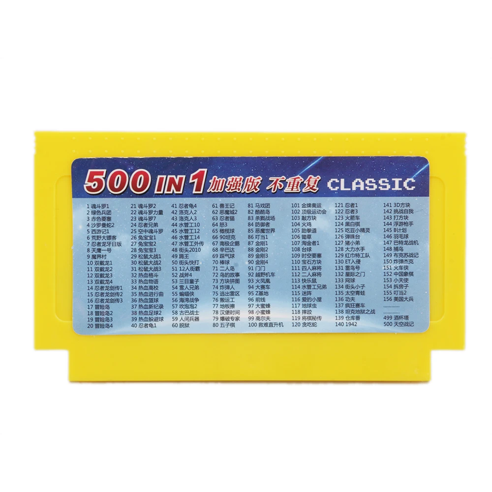 

JRGK Arrival 500 in 1 Game Console Memory Card Classic Games Collection 8 Bit 60 Pins Game Card for Video