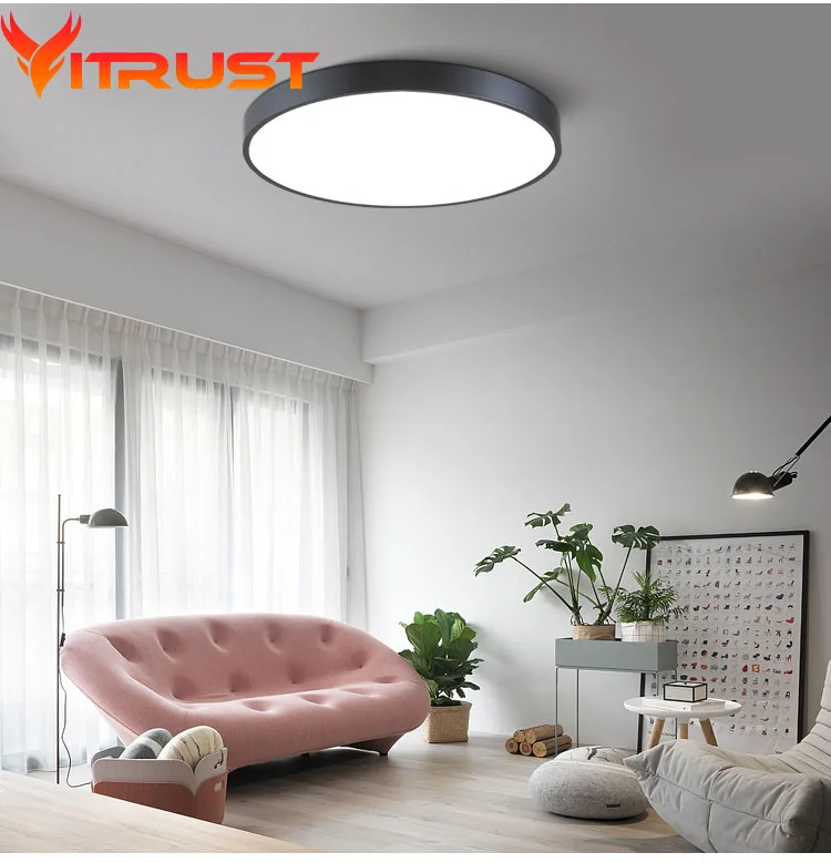 Moderna lámpara de techo LED Lustre de plafond dormitorio habitación blanco negro Iluminación lamparas de techo de luminarias
