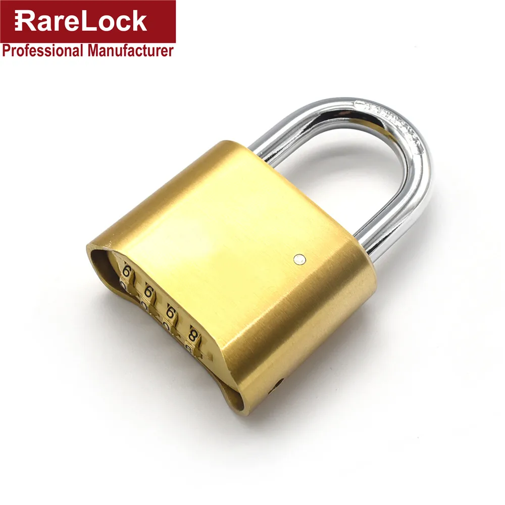 Rarelock 4 Digit Brass Combination Padlock Custom Code Key High Quality