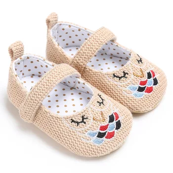 

2020 Lovely Newborn Baby Girl Kids Prewalker Soft Soled Anti-slip Shoes Princess Crib Mary Jane hemp baby shoes 0-18month