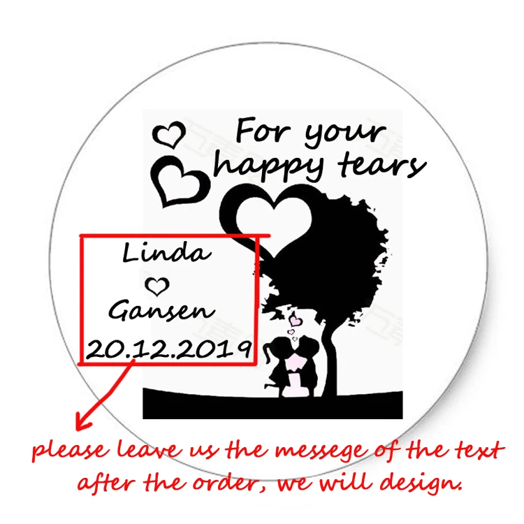 100 Pieces 2.8-7CM Custom Personalized Wedding Stickers Invitations Candy Favors Gift Boxes Labels Birthday Logo Photo