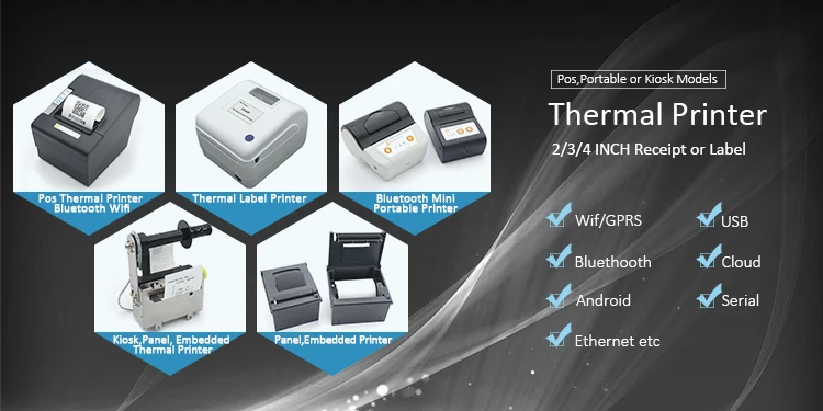 2-дюймовый Термальный чековый принтер с автоматическим резаком и RS232/ttl+ USB интерфейс
