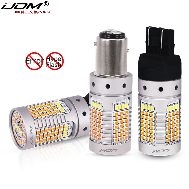 IJDM No Hyper Flash 21W 7443 LED Canbus 3157 1157 Switchback белые/Янтарные светодиодный ные лампы для