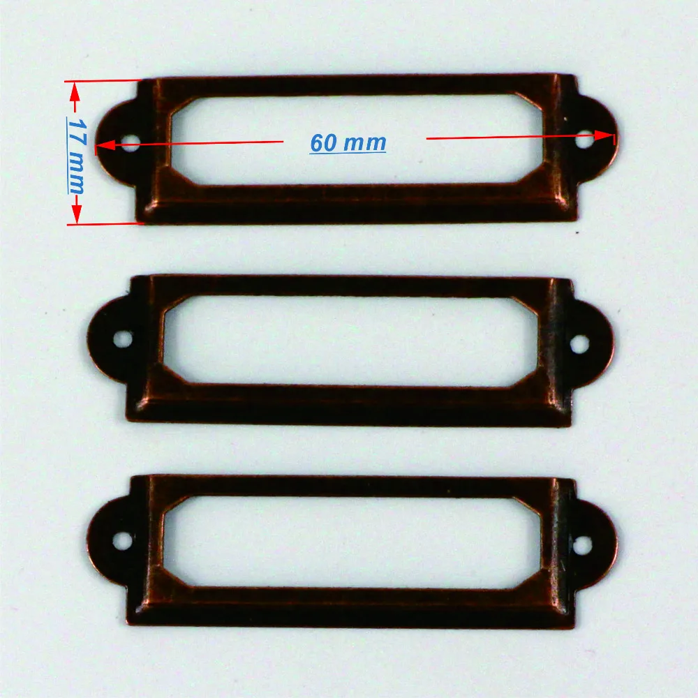 30 шт. дешевая античная медь/бронза Железный Этикетка Рамка держатель для карт Скрапбукинг аксессуары 60x17 мм с штифтики