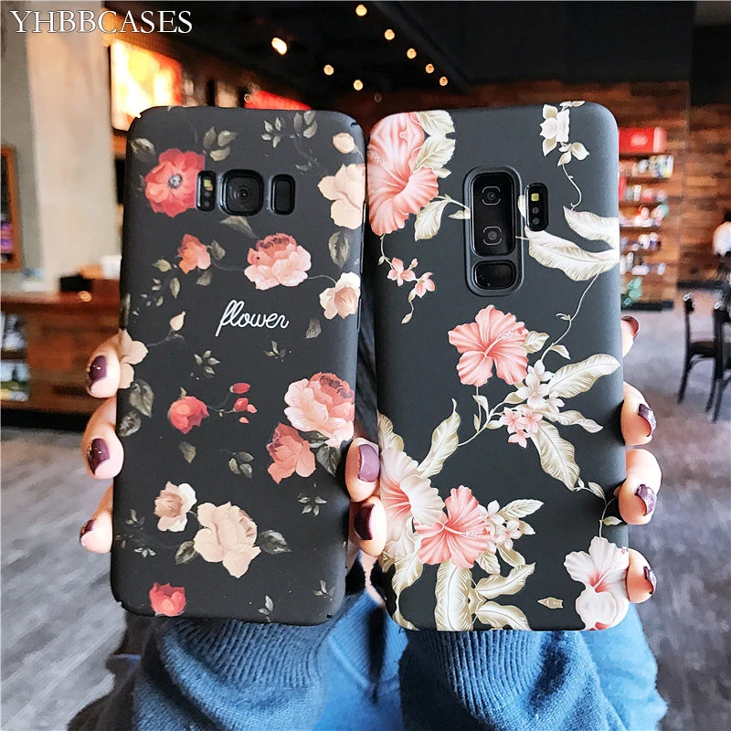 YHBBCASES для samsung S10 S8 S9 Plus Ретро жесткие чехлы с масляной росписью и цветами для samsung Note 10 8 9 милый чехол для телефона с цветочным рисунком розы