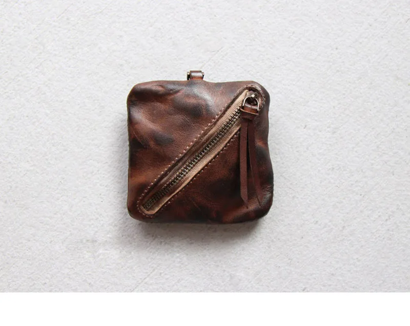 AETOO чехол для ключей в стиле ретро из натуральной кожи, мини кошелек, кожаная мужская и женская сумка для монет, маленькая сумка, сумка для хранения