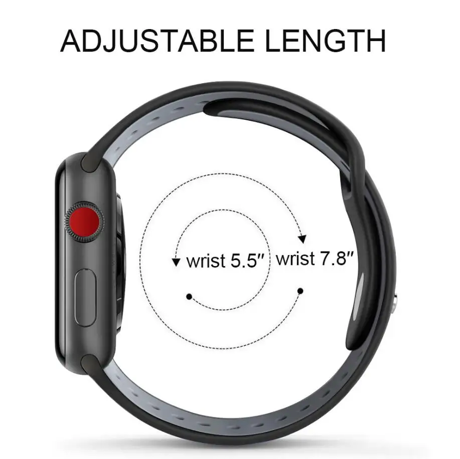 10 Colors Silicone Sport WatchBand For iWatch 38mm 42mm 40mm 44mm Apple Watch Series 1 2 3 4 Replacement Wrist Bracelet Strap