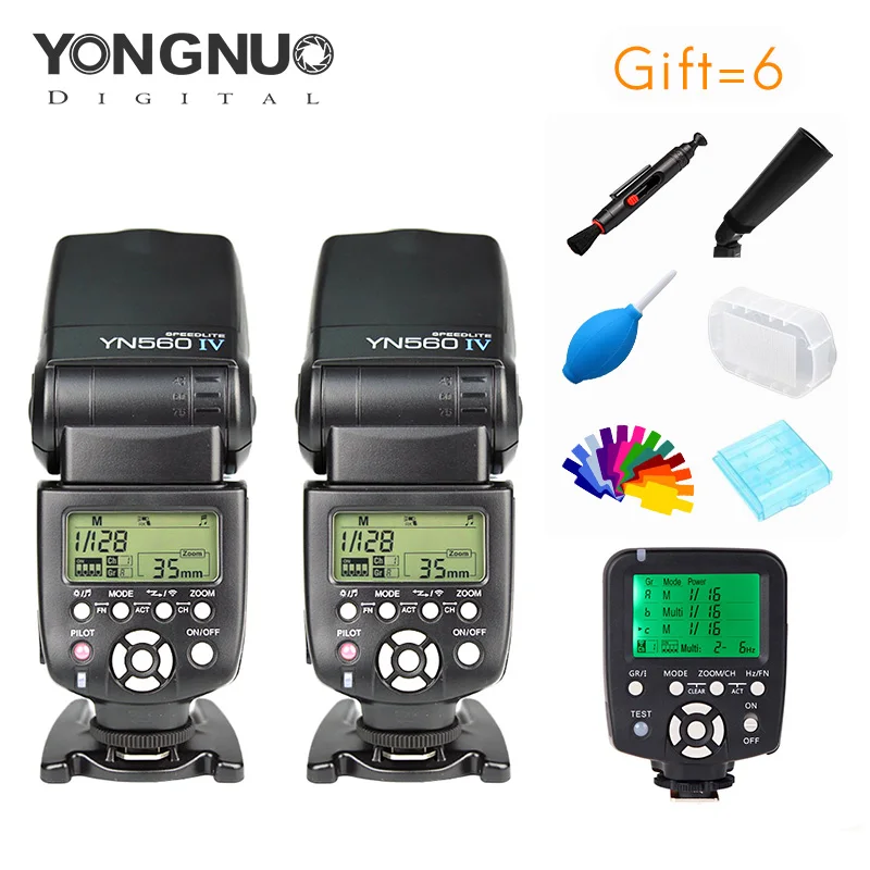 

Yongnuo 2 pieces YN560 IV Speedlite + YN560TX Wireless Flash Controller and Trigger 2.4GHz Speedlite for Canon Nikon DSLR Camera