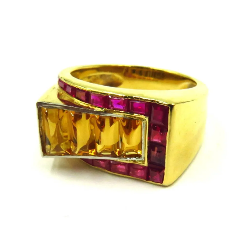 

Fashion Large Square Ring Gold Stone Ring Green Crystal Yellow Color Rings for Women Wedding Fashion Jewelry Anillos Mujer