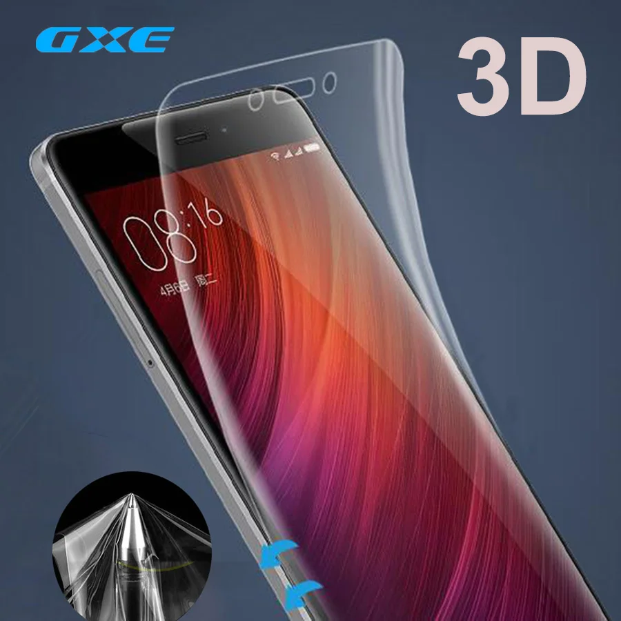 

GXE TPU Soft Film 3D Full Cover Screen Protector Film For Xiaomi Mi 6 5c 5x 5s Plus Max 2 Note 2 3 Redmi Note 4 4X 5A Prime